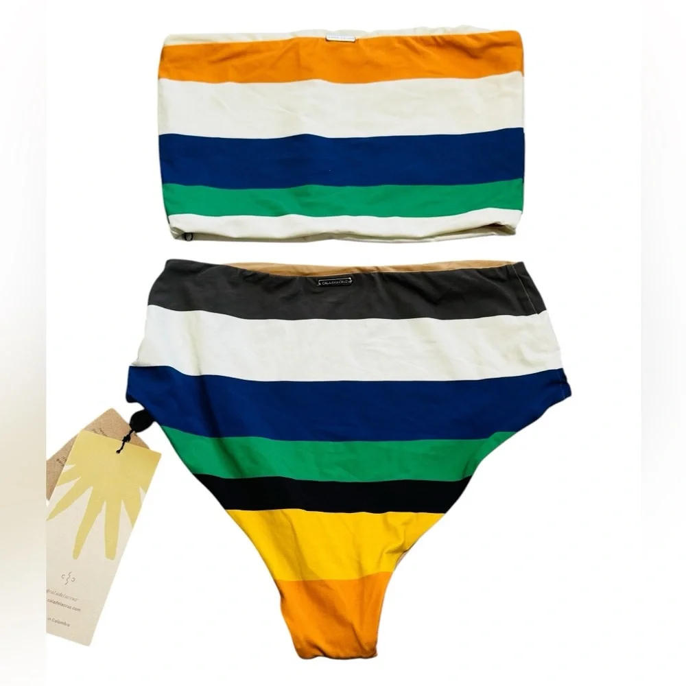 CALA DE LA CRUZ***Colorful Striped Women Bikini Swim Set**Small $275 NWT - Picture 2 of 2